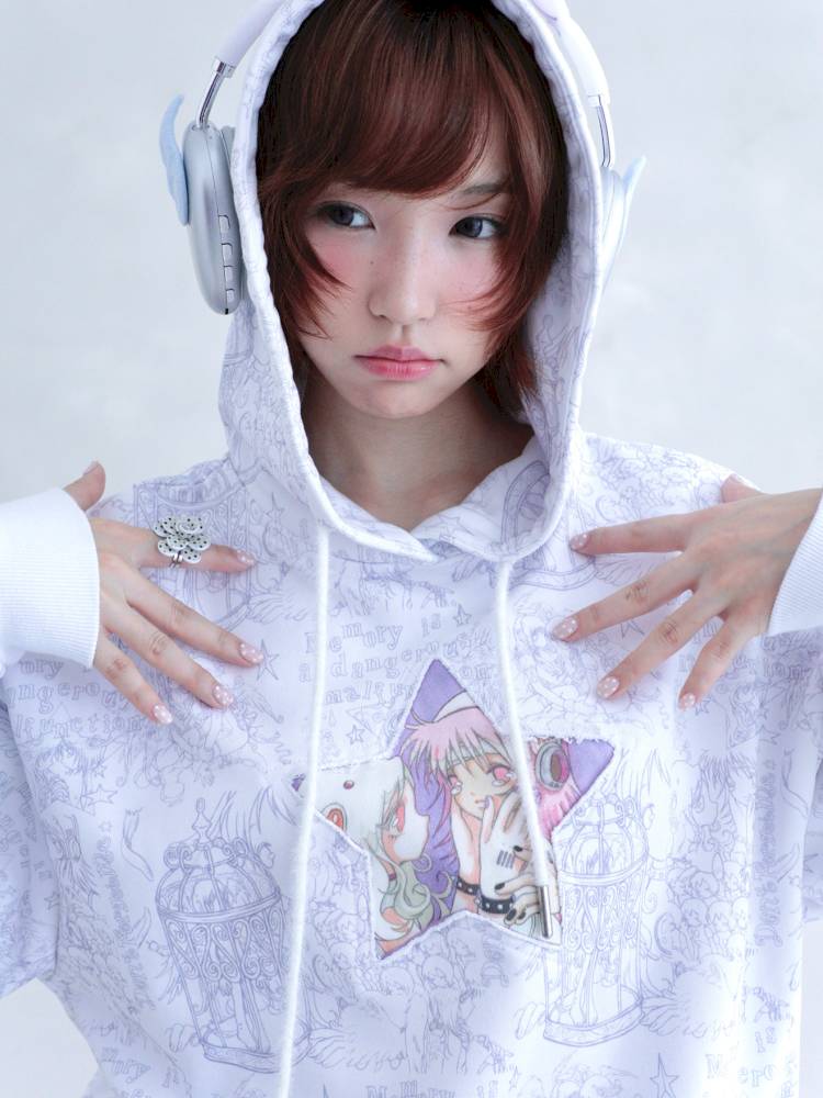Star-Print Hoodie【s0000014438】