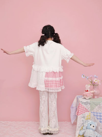 Embroidered Ribbon Lace T-Shirt【s0000012016】