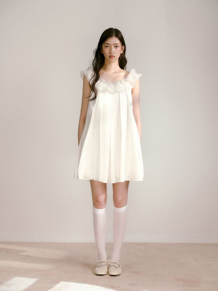 Three-dimensional pleated not waist dress【s0000013247】