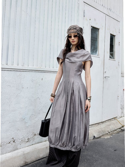 Modern Retro Glossy Balloon Dress【s0000016869】