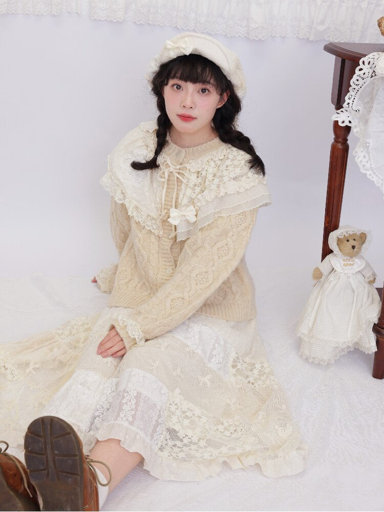 Handmade Lace Twist Knit Sweater【s0000016502】