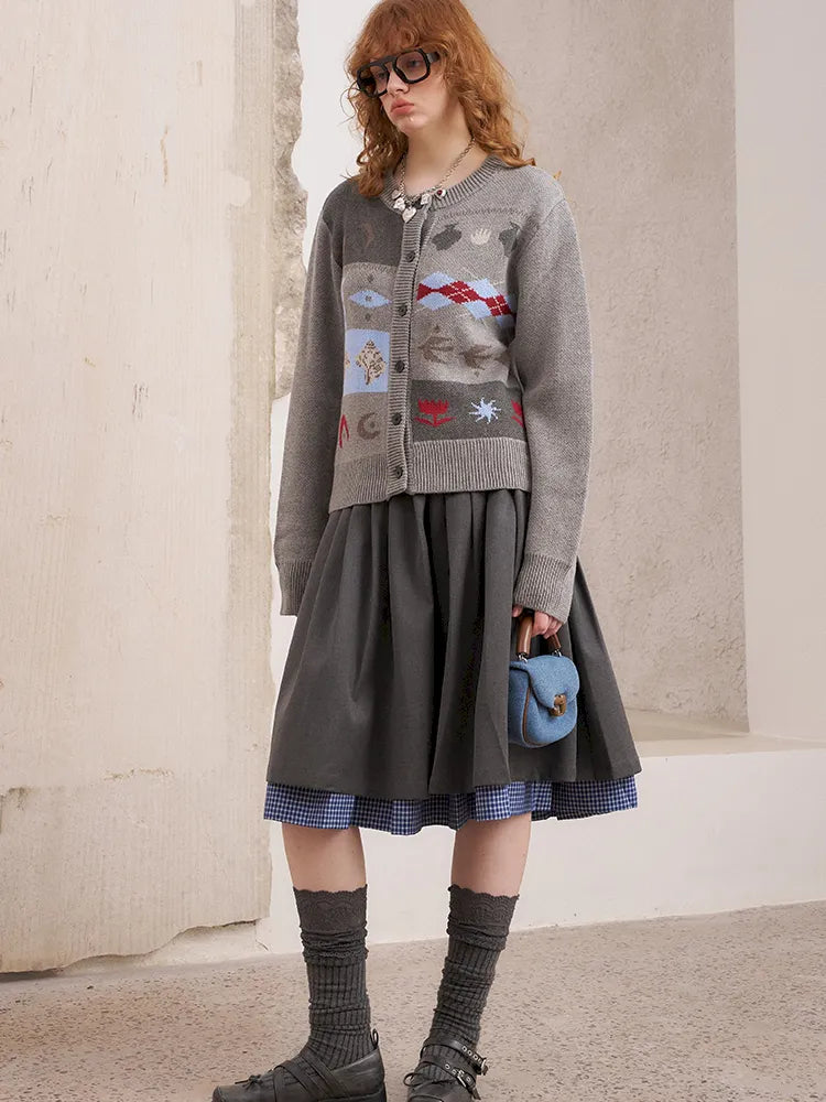 Embroidered Slim-Fit Button-Up Cardigan【s0000014075】