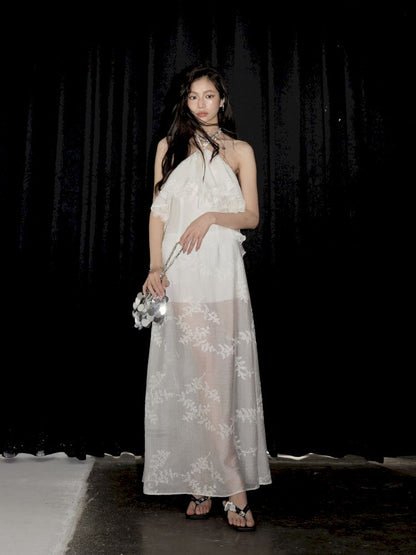 Strapless hanging neck dress【s0000013204】