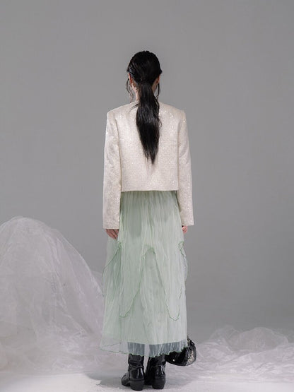 Liubo Gauze Green Irregular Skirt【s0000015738】