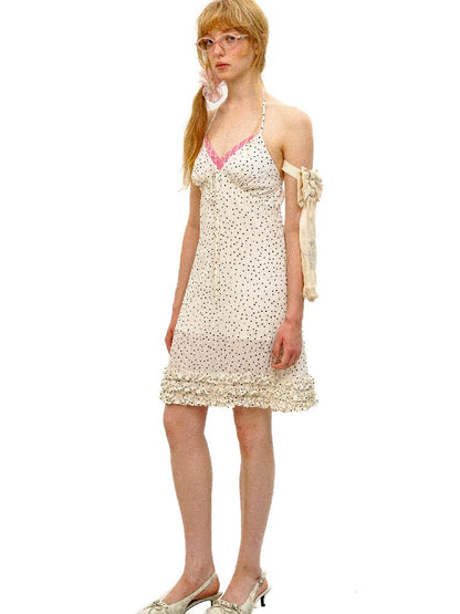 Paneled Polka Dot Lace Slip Dress【s0000016410】