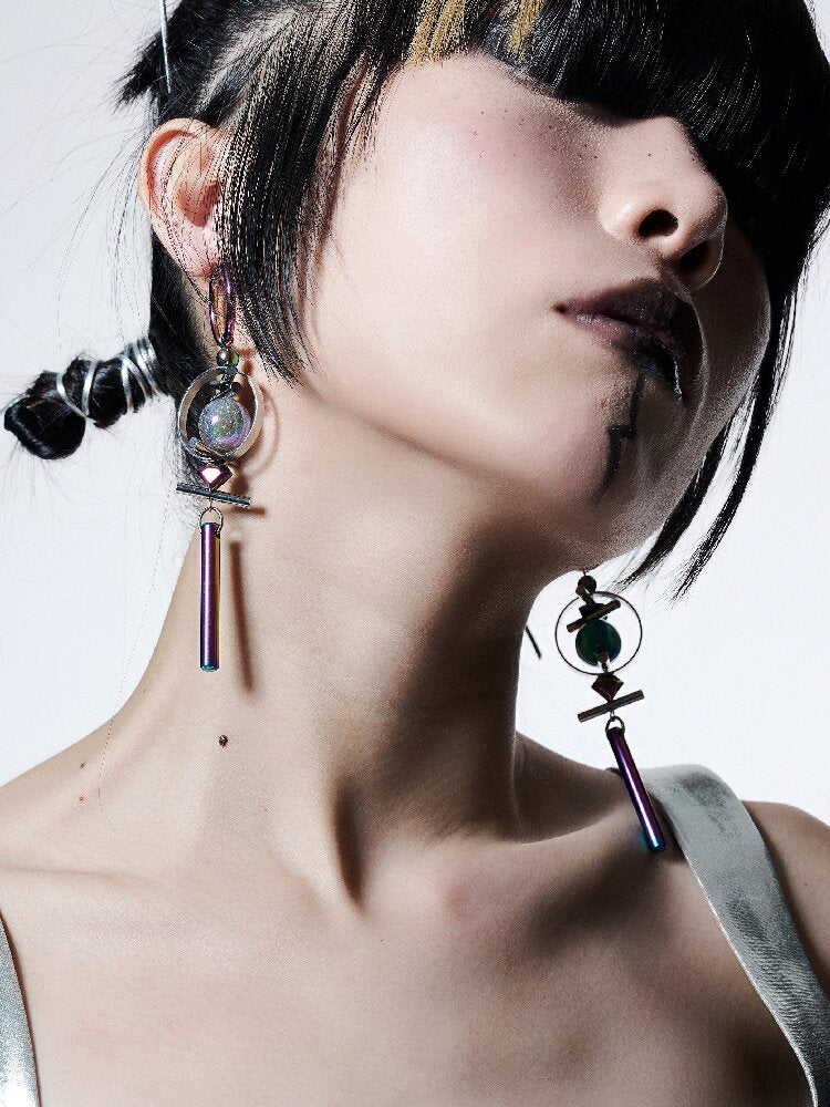 Futuristic Punk Deconstructed Earrings【s0000018817】