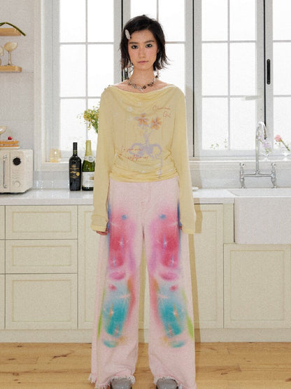 Printed Tencel Linen Loose Tee【s0000016654】