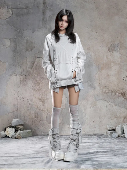 Color-Blocked Oversized Sweatshirt【s0000014135】