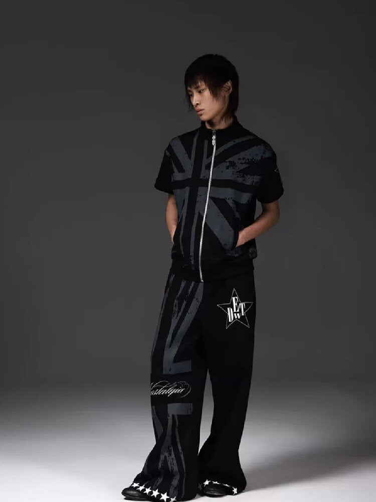 Flag Sub-Print Stand-Up Zip Tee【s0000018275】