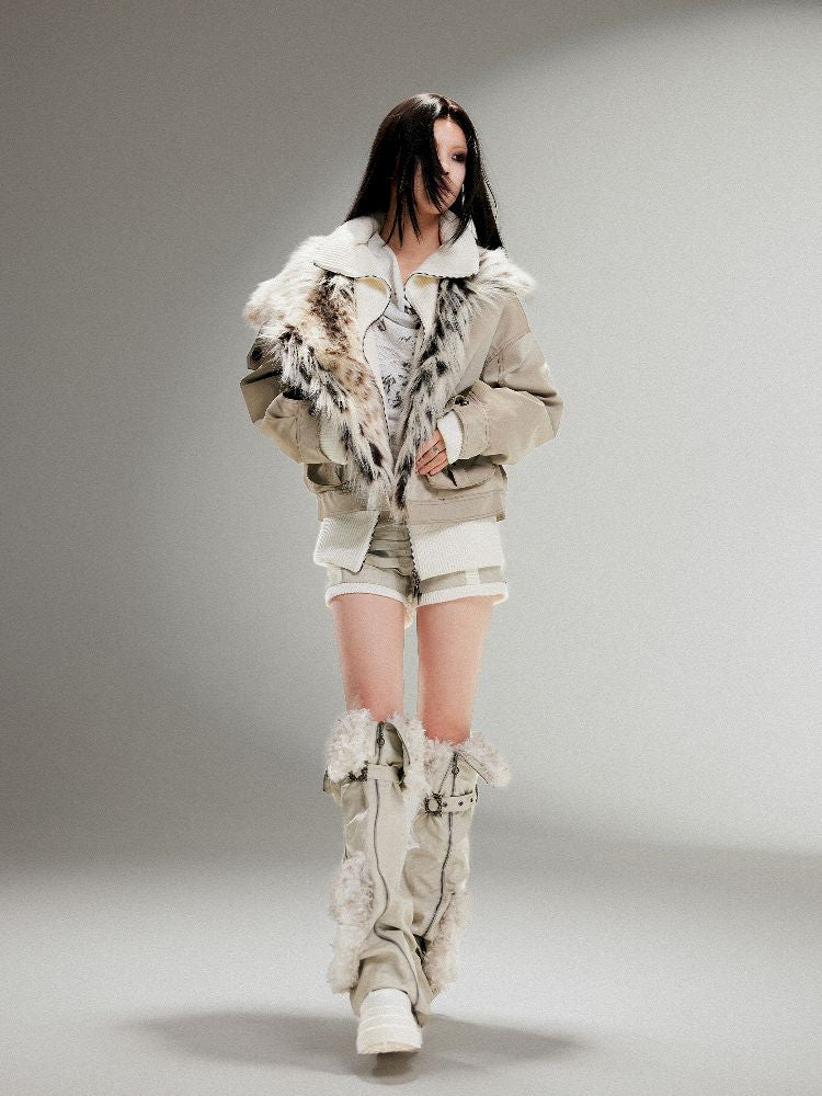 Fake Two Piece Pu Leather Jacket【s0000011252】