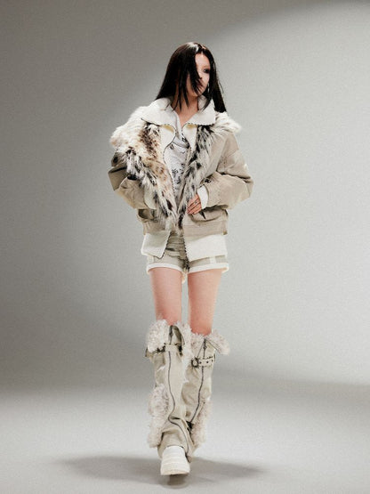 Fake Two Piece Pu Leather Jacket【s0000011252】