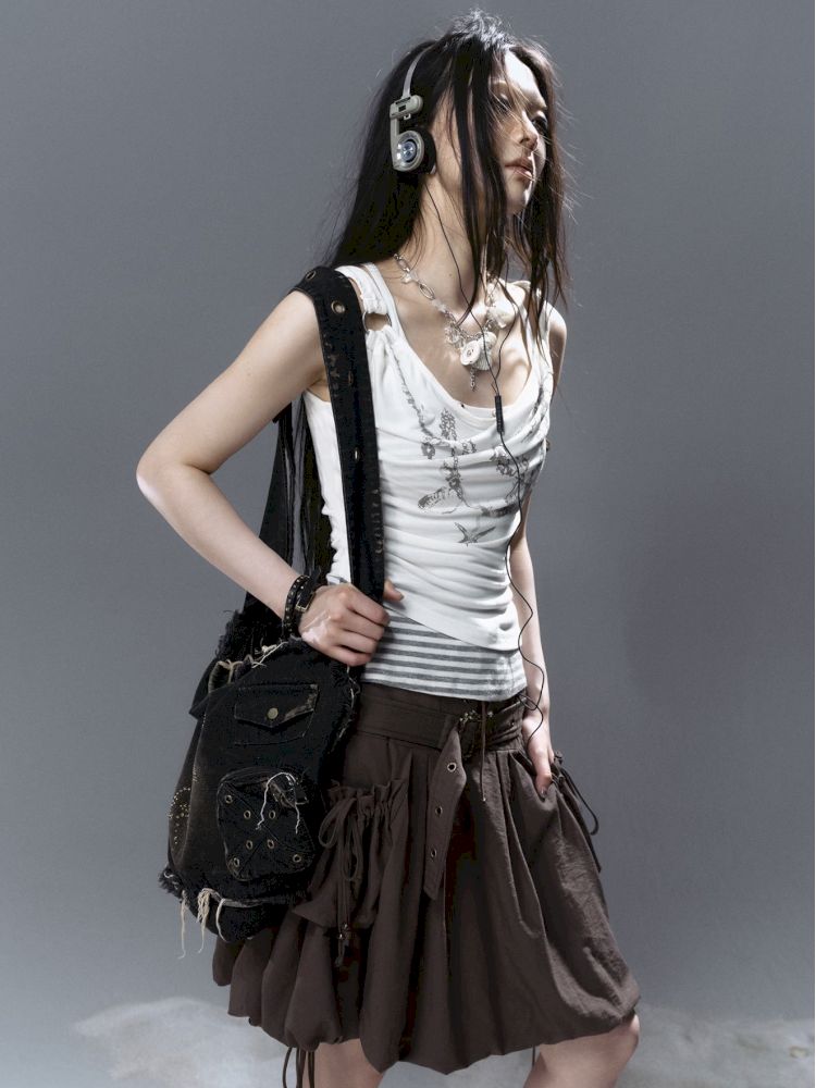 Striped Knit Cami Tank【s0000012628】