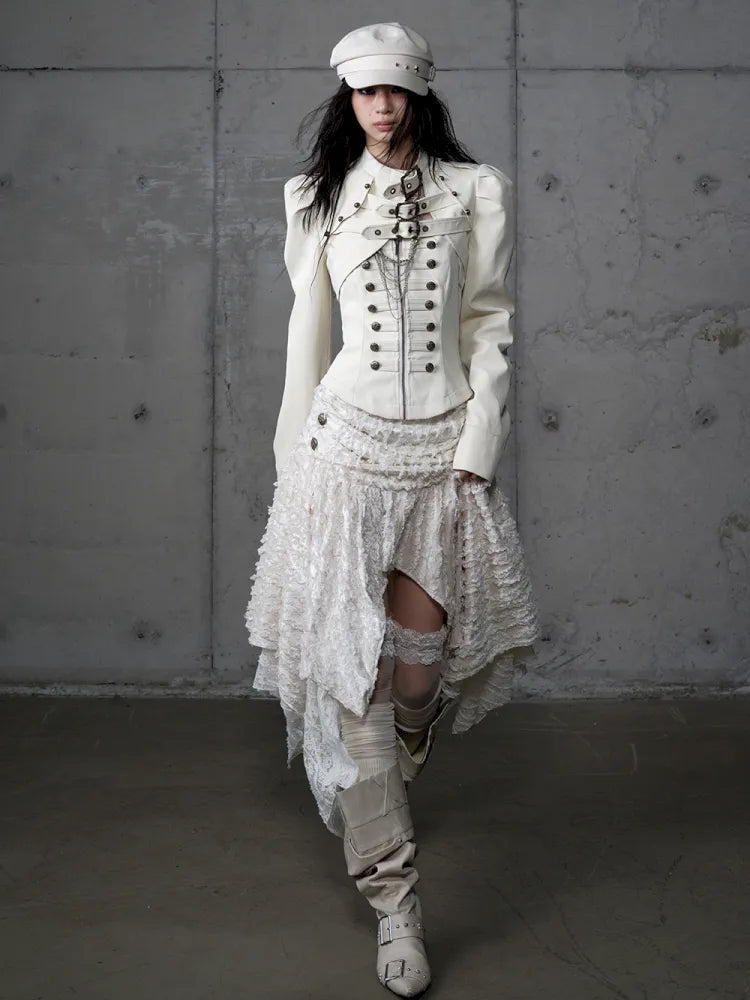 Stand Collar Ultra-Short Leather Jacket【s0000013950】