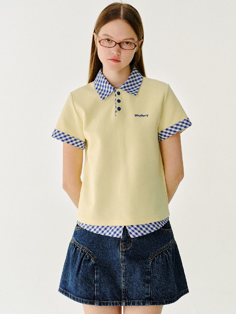 Color Clash Striped Polo Shirt【s0000011981】