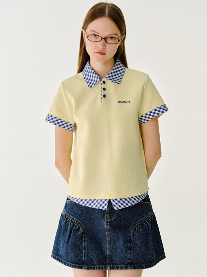 Color Clash Striped Polo Shirt【s0000011981】