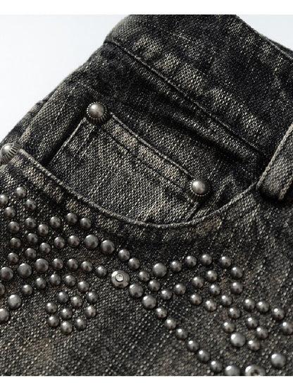 Rhinestone Three-Quarter Jeans【s0000017983】