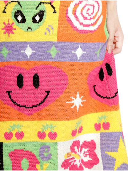 Cartoon Rainbow Knit Stretch Skirt【s0000015555】