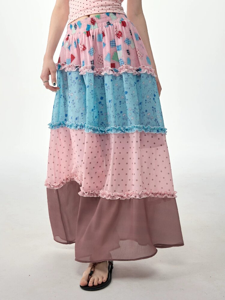 Pastoral Poem Floral Long Skirt【s0000017261】