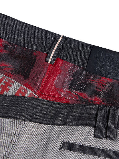 Cow Scimitar Wide Leg Denim Jeans【s0000016966】