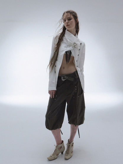 Distressed 5-Inch Harem Riding Pants【s0000013906】