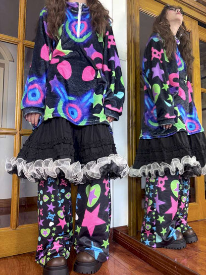 Loose Thin Pile Long Sleeve Top【s0000014630】