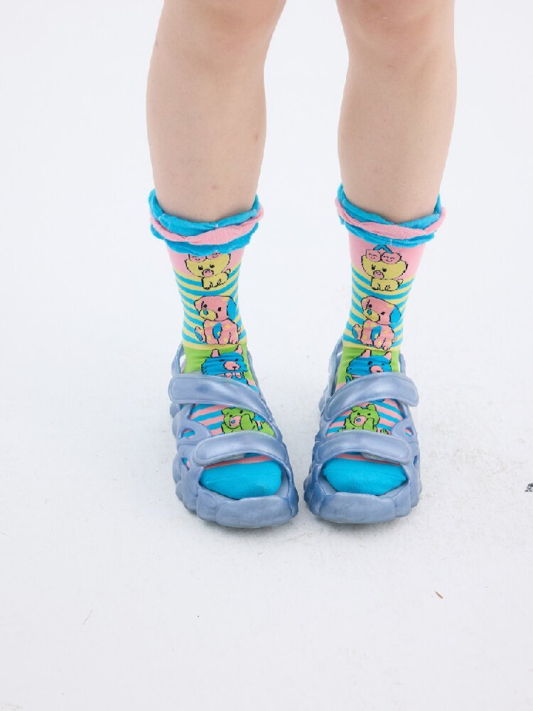 Striped Animal Pattern Knit Socks【s0000017702】