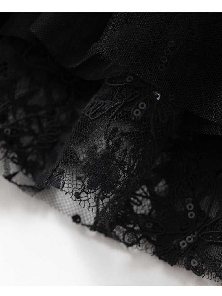 Vintage Layered Mesh Puffy Skirt【s0000019151】