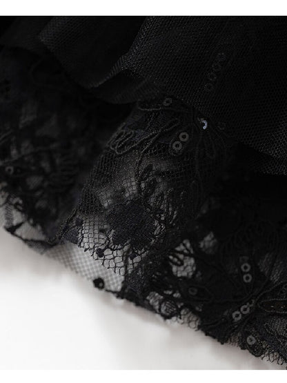Vintage Layered Mesh Puffy Skirt【s0000019151】