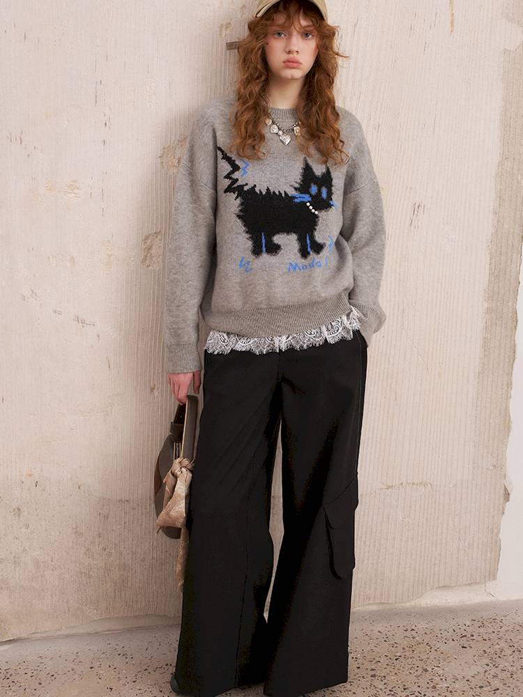 Long sleeves cute loose pullover sweater【s0000014382】