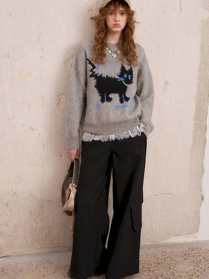 Long sleeves cute loose pullover sweater【s0000014382】
