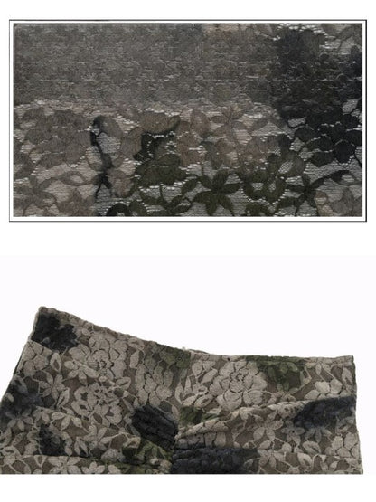 Tie-Dye Lace Slim Fishtail Birdcage Half-Body Skirt【s0000006633】