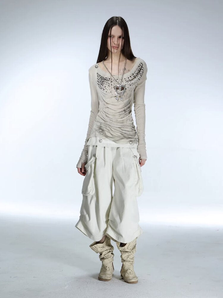 Vintage Low Rise Cargo Cropped Pants【s0000015906】