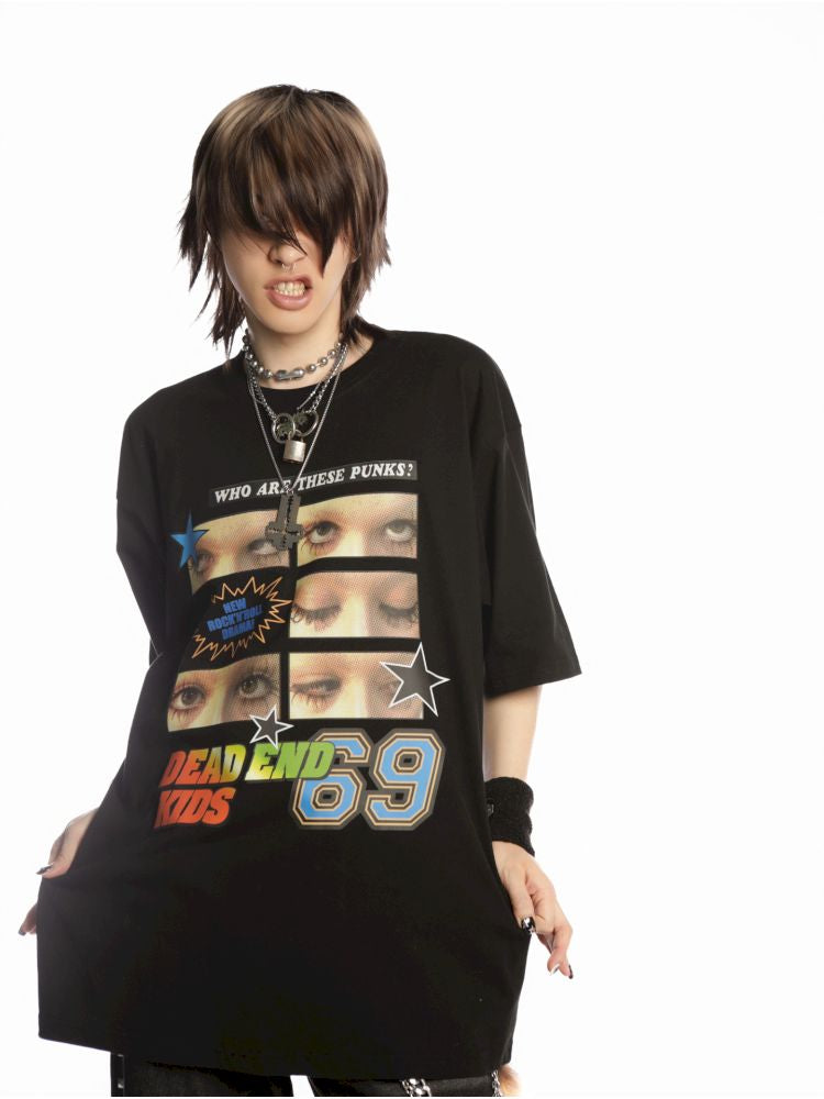 Hip Hop Trend Couple Loose Multicolor T-Shirt【s0000013603】