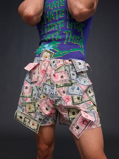 Printed Aro Pants Money Print T【s0000017032】