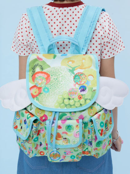Fruit Print Cute Wings Backpack【s0000013162】