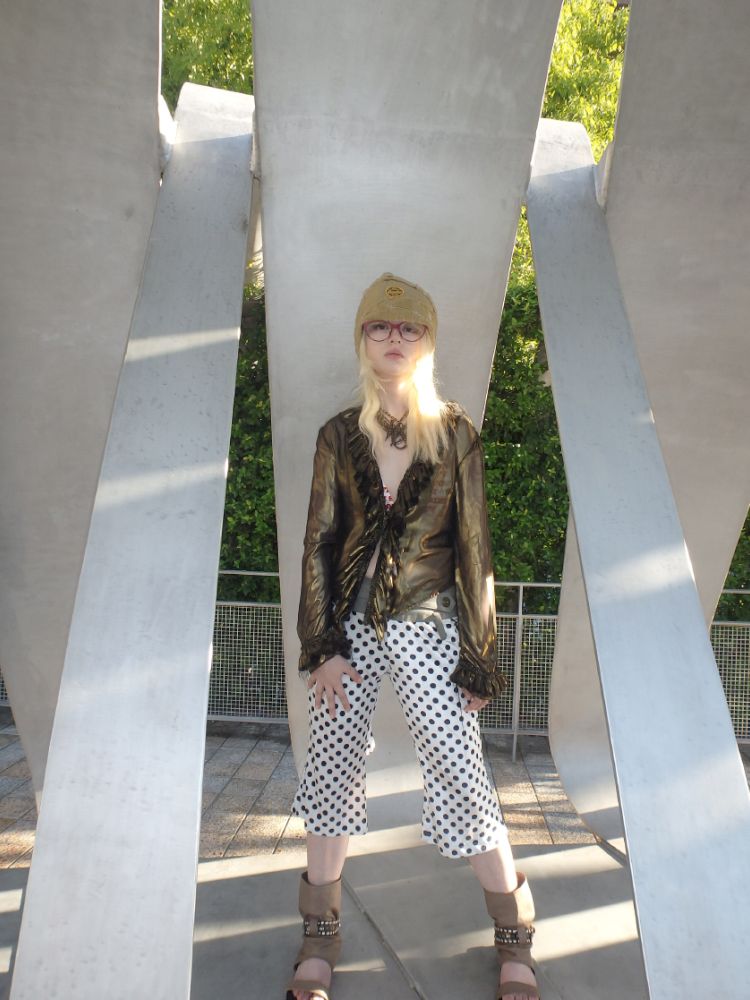 Metal antique bronze broken mesh cardigan【s0000013177】