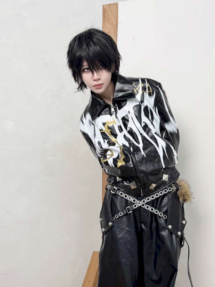 Wide-Cut Graffiti Jacket【s0000014534】