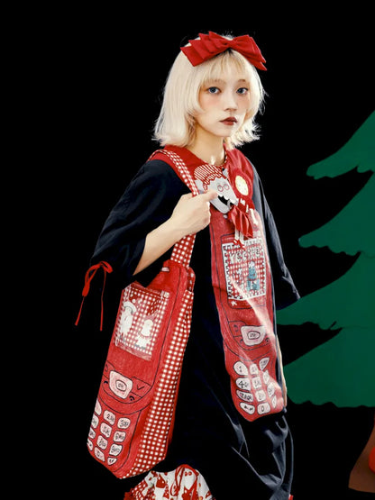 Original Pattern Drawstring Convertible T-Shirt Dress【s0000013932】