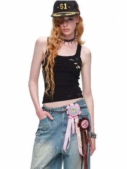 Hole U-Neck Cross-Strap Slimming Vest【s0000016911】