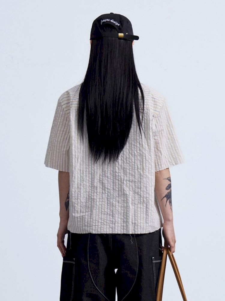 Striped Short Sleeve Shirt【s0000013198】