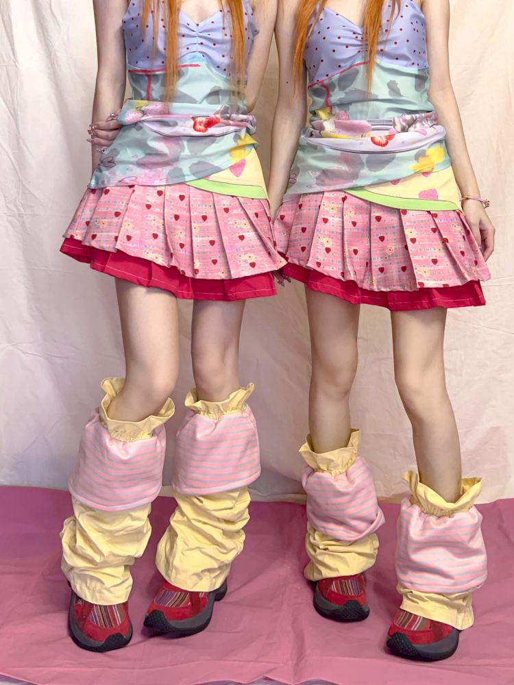 Pleated Polka Dot Irregular Suspenders【s0000012479】