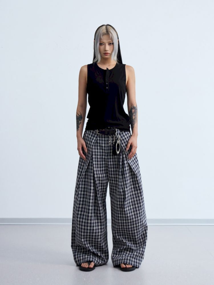 Henley Neck Slim Sleeveless Vest【s0000013197】