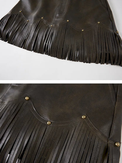 Fringe-Trimmed Mini Skirt【s0000014048】