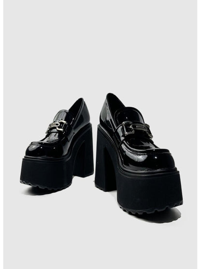 Glossy Patent Leather Buckle Loafers【s0000015715】