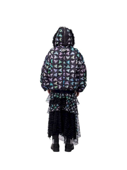 Black Metal Mesh Star Skirt【s0000015125】