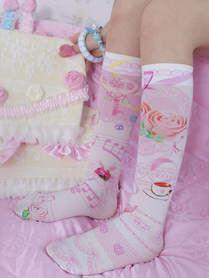 Vintage Print Breathable Socks【s0000017459】