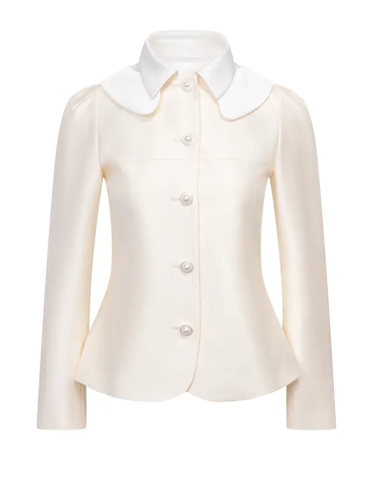 Long-sleeve jacket paired with a multi-layered puffy mini skirt【s0000014342】