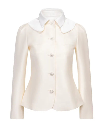 Long-sleeve jacket paired with a multi-layered puffy mini skirt【s0000014342】