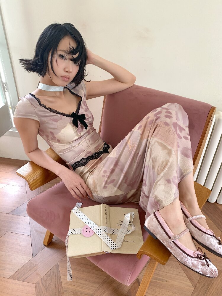 Vintage Pattern Lace Floral Dress【s0000018086】