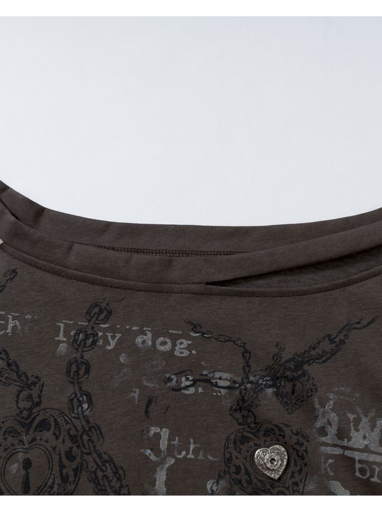 One-shoulder long-sleeved T-shirt【s0000013468】